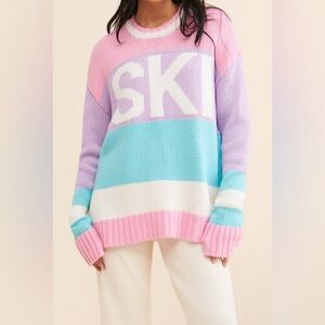 Show Me Your MuMu Pastel Multi Knit Ski Sweater - NWT - Size XL  (oversized)